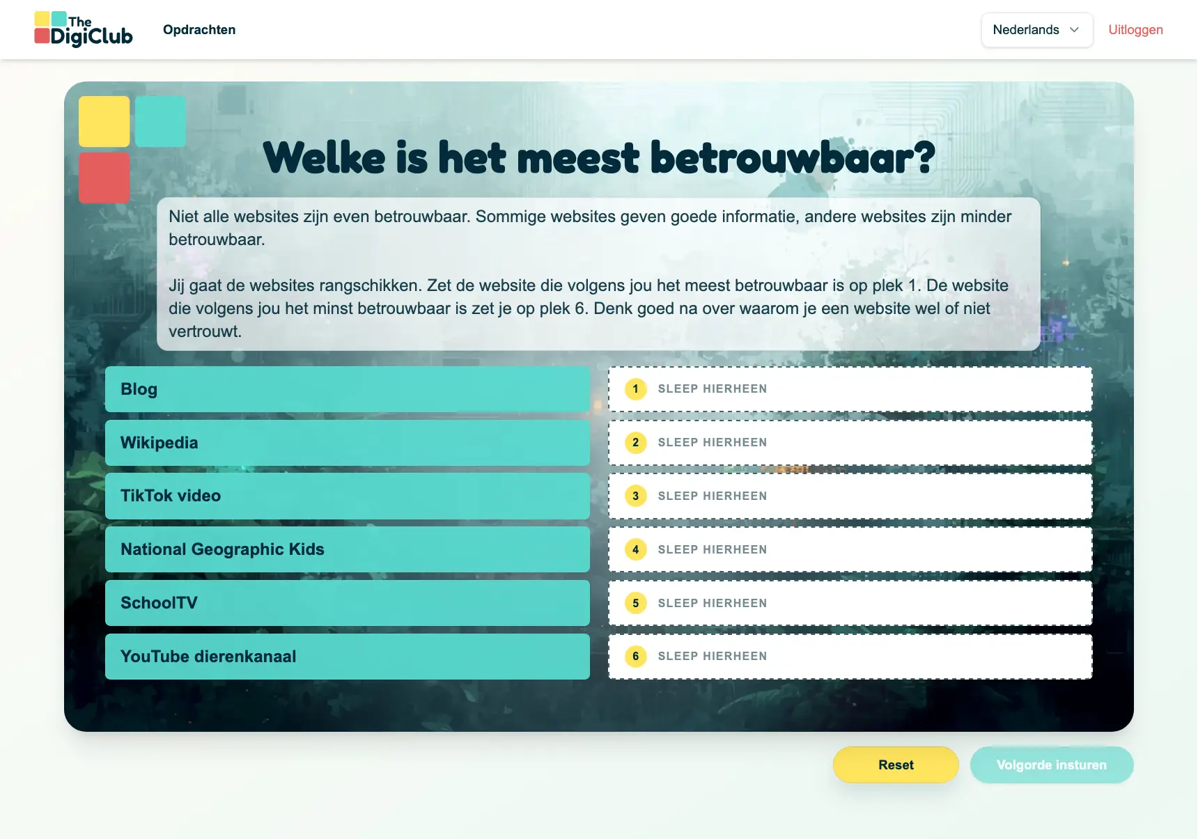 Leerling dashboard in The DigiClub